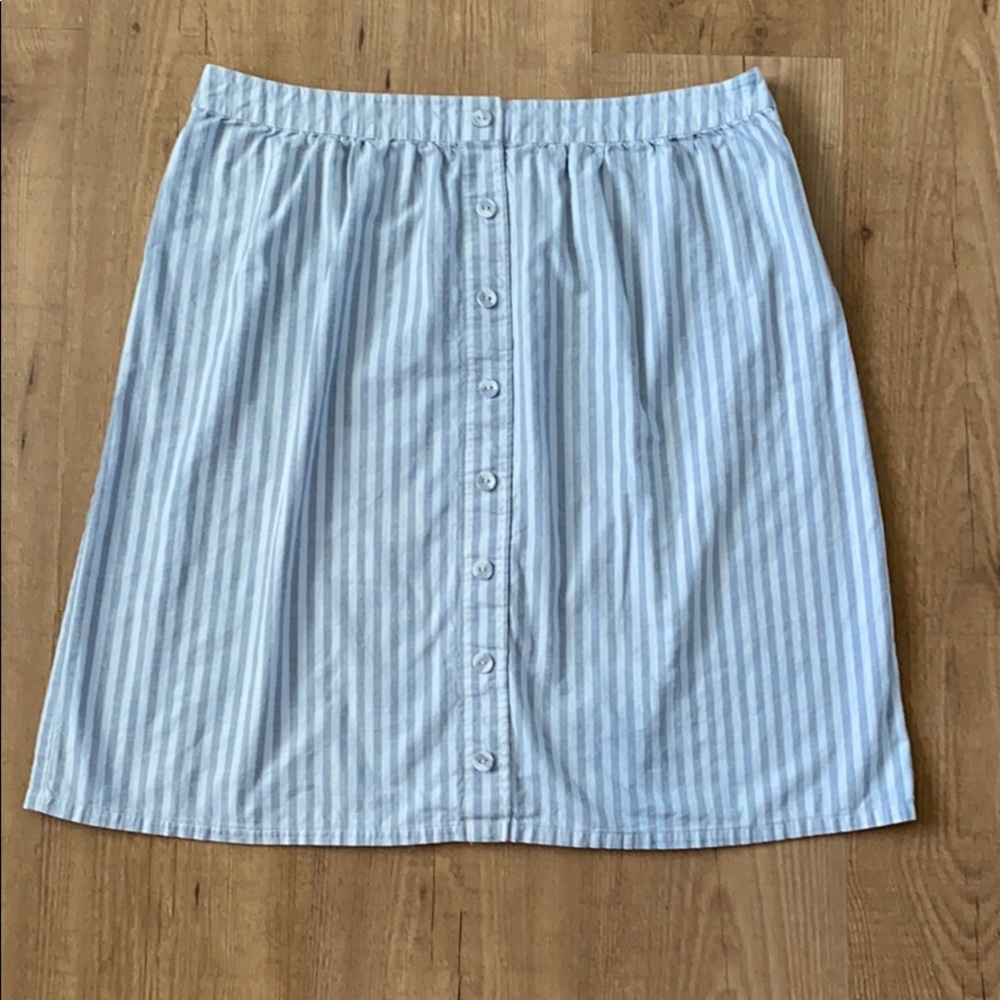 DownEast Striped Button Down Skirt